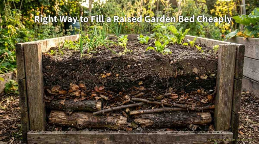 how to fill a raised garden bed cheaply